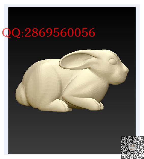 兔子圆雕_STL圆雕图立体模型3d打印核雕精雕图浮雕图