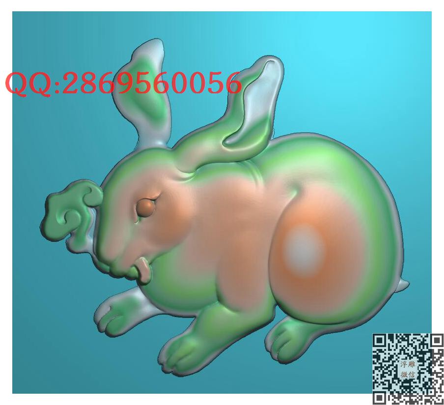兔子无线_仿古动物挂件生肖牌子玉雕瑞兽精雕图浮雕图