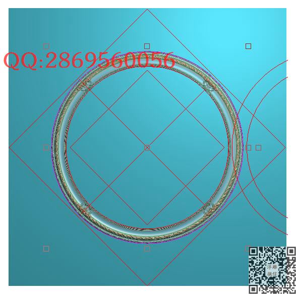 圆镜框1061_圆形背板靠背精雕图浮雕图