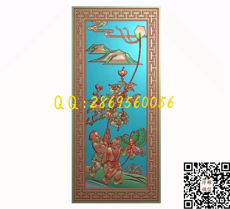 风争童子209-464-5_古代人物神仙人物精雕图浮雕图
