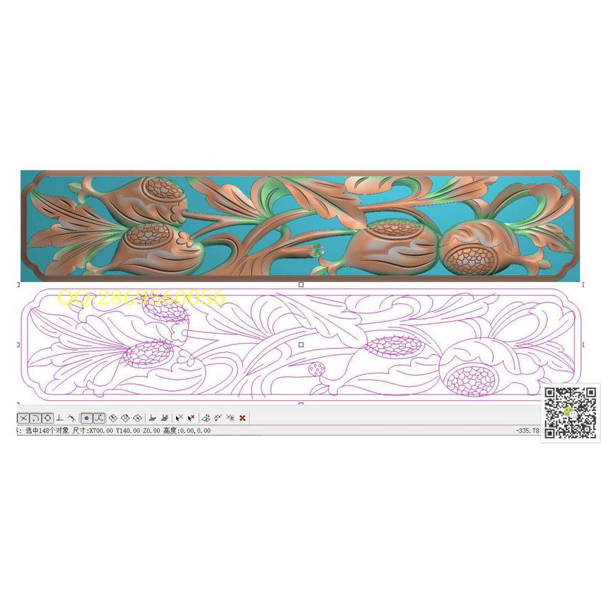 HB120藏式镂空石榴花花板700-140_藏式花板藏式洋花围板精雕图浮雕图