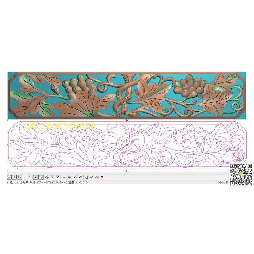 HB120藏式镂空葡萄花板700-140_藏式花板藏式洋花围板精雕图浮雕图