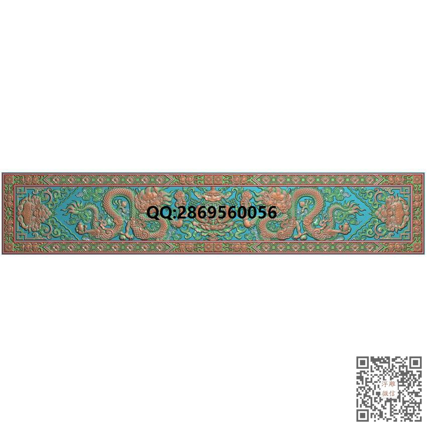 D100藏式八宝龙865-165_藏式花板藏式洋花精雕图浮雕图