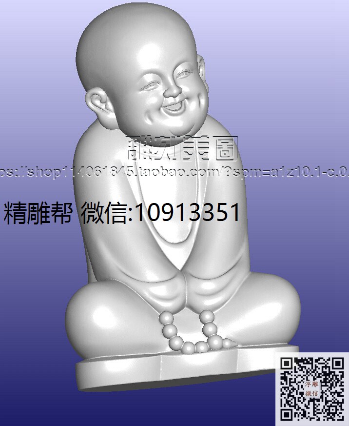 小沙尼拿佛珠-xiu_STL圆雕图佛像摆件观音佛像3d打印精雕图浮雕图