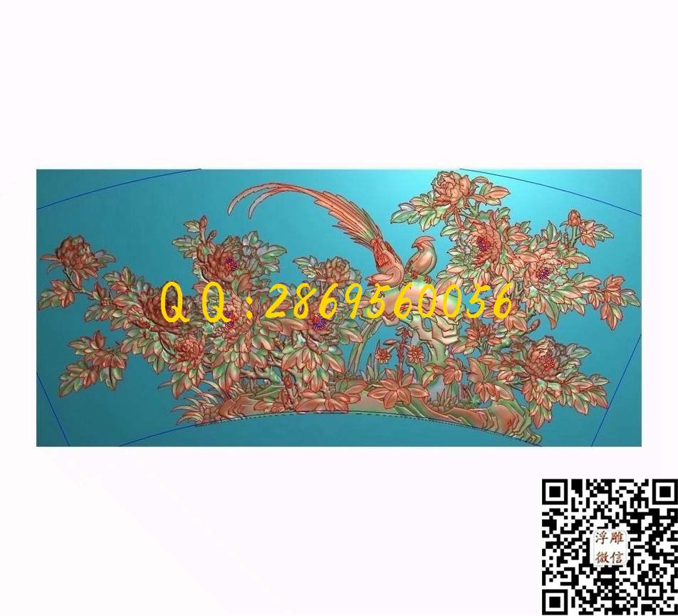国色天香589-271-4_四季花鸟门板花草背板精雕图浮雕图