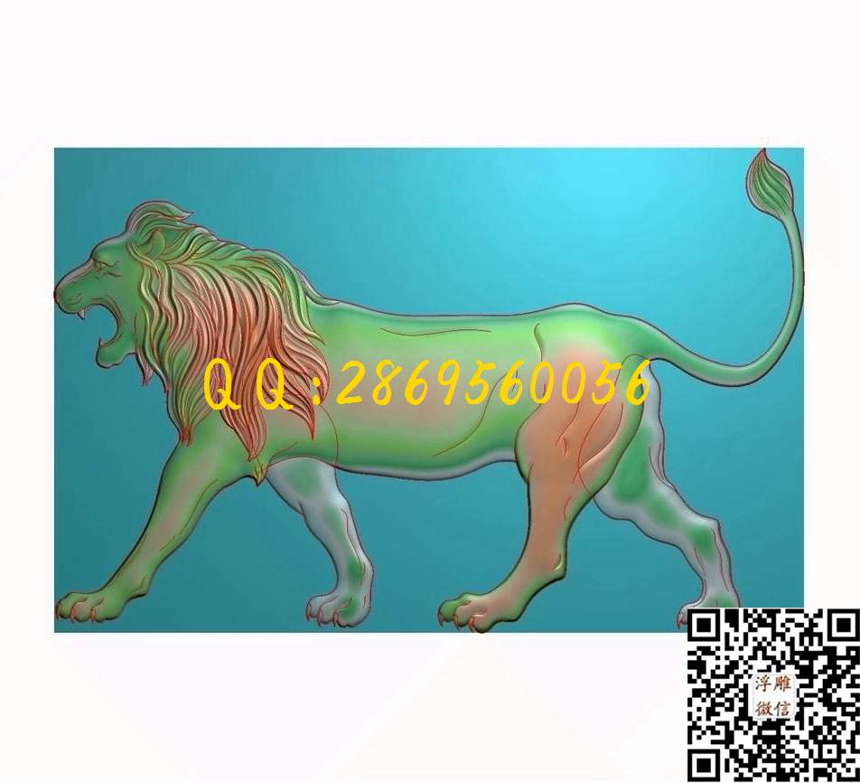 狮子990-640-20_精雕图动物瑞兽精雕图浮雕图