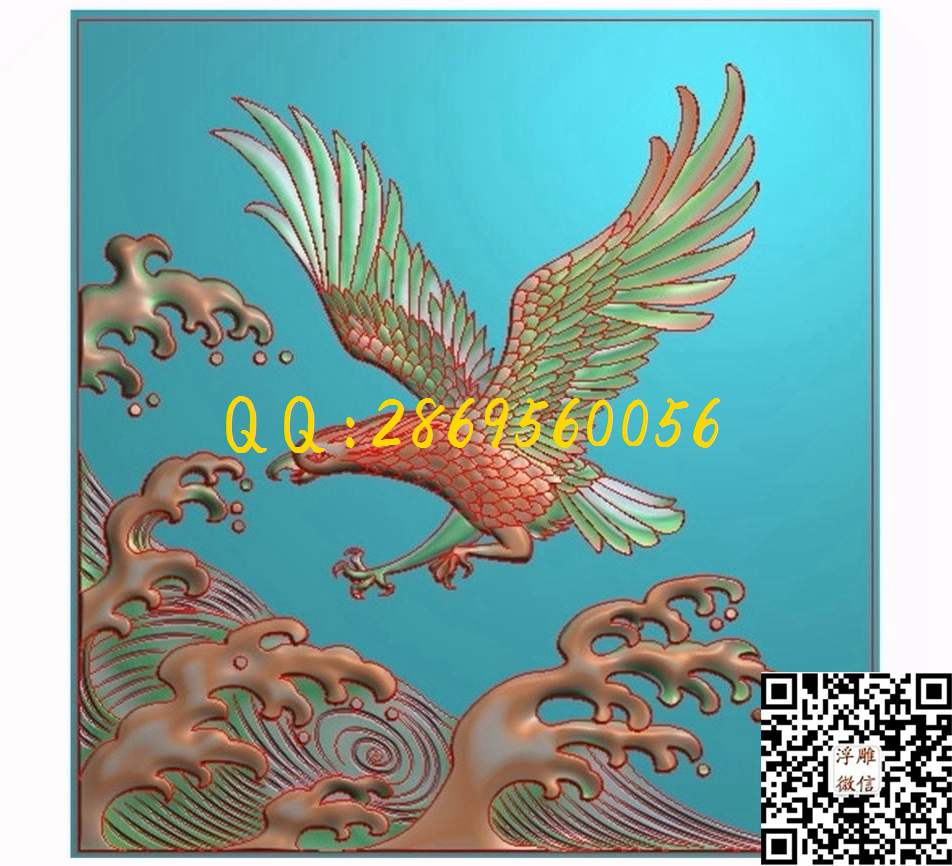 老鹰197-206-5_精雕图动物瑞兽精雕图浮雕图
