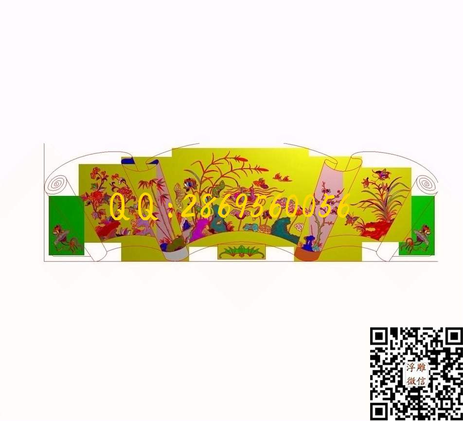 花鸟床高拼花板1554-500-5_仿古花鸟山水大床精雕图罗汉床精雕图浮雕图